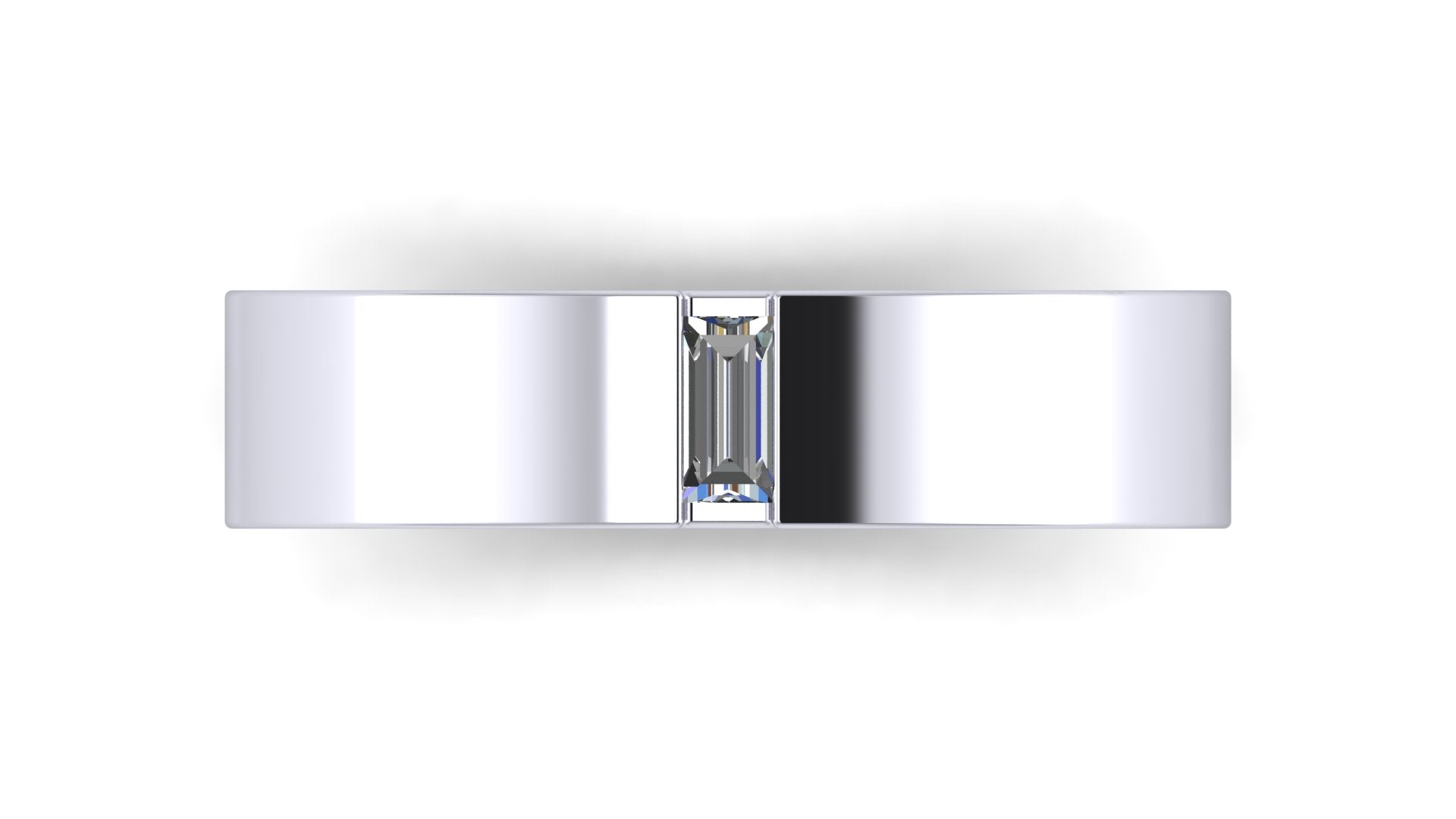 Anillo de compromiso solitario bicelado corte baguette - Andres