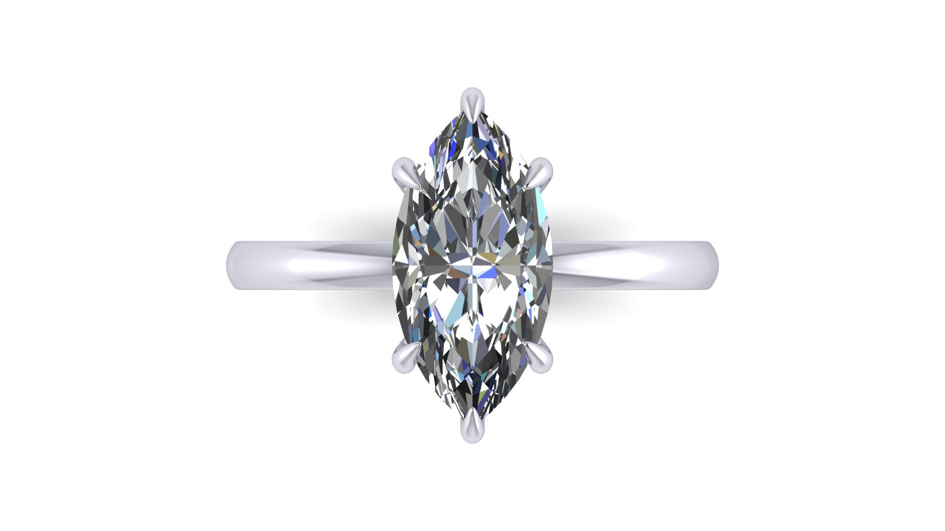 Anillo de compromiso solitario marquise - Santiago