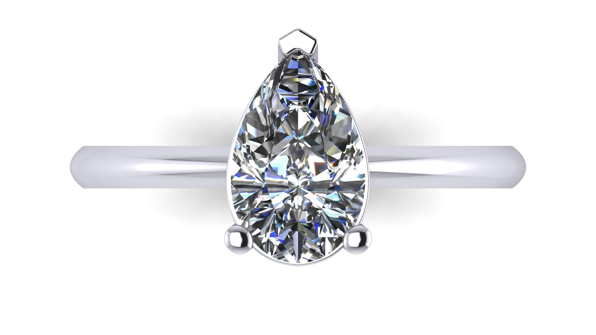 Anillo de compromiso solitario corte pera - Javier