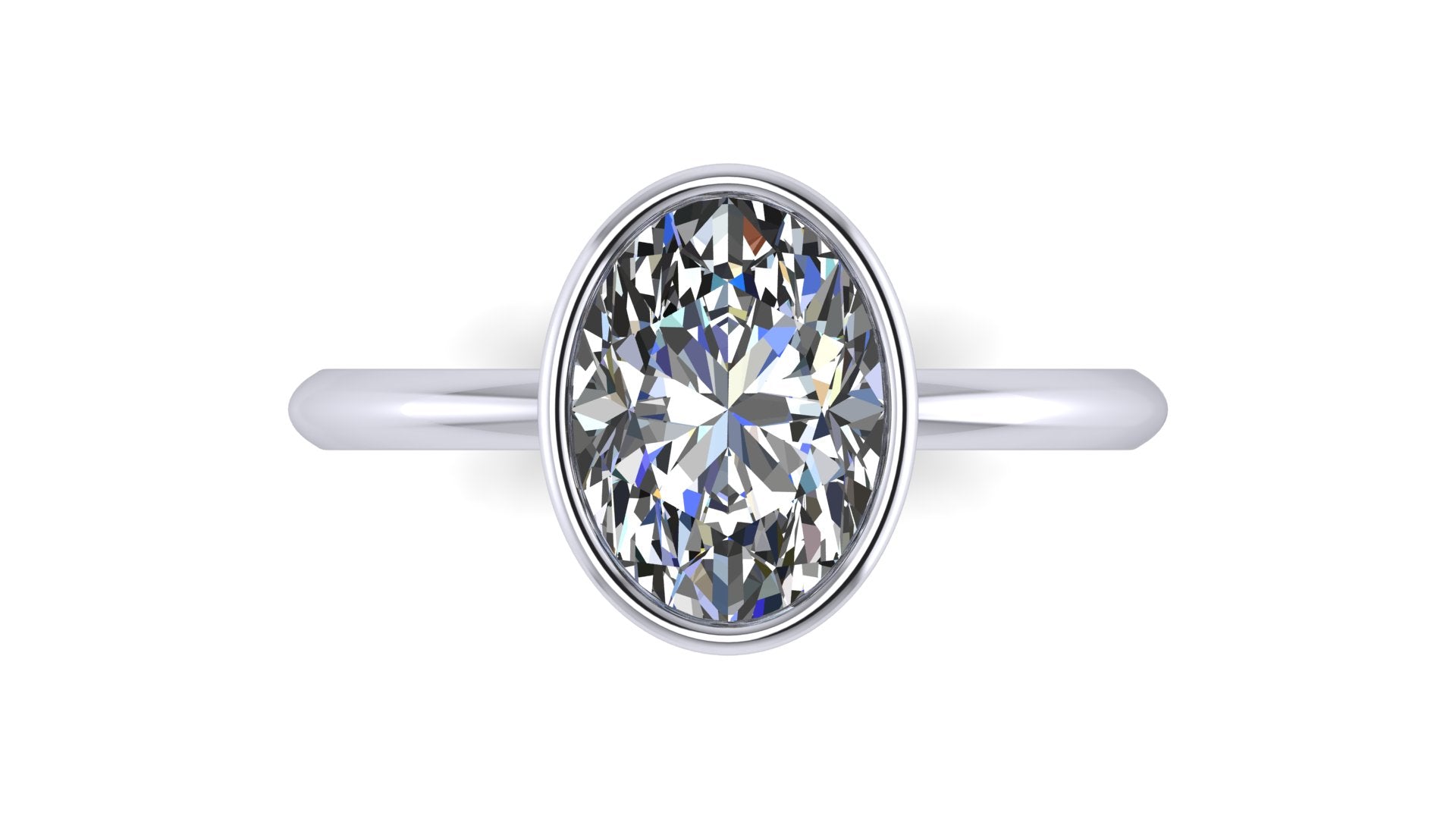 Anillo de compromiso solitario bicelado  ovalado - Emiliano