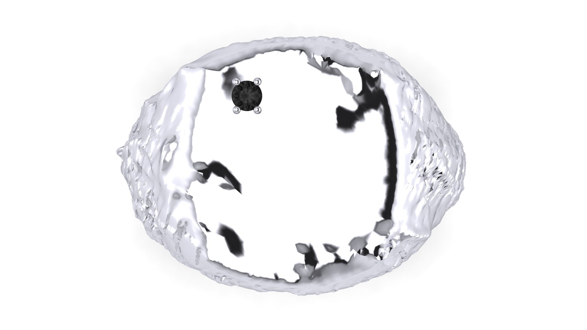 Anillo de hombre  con  diamante negro - Tomas