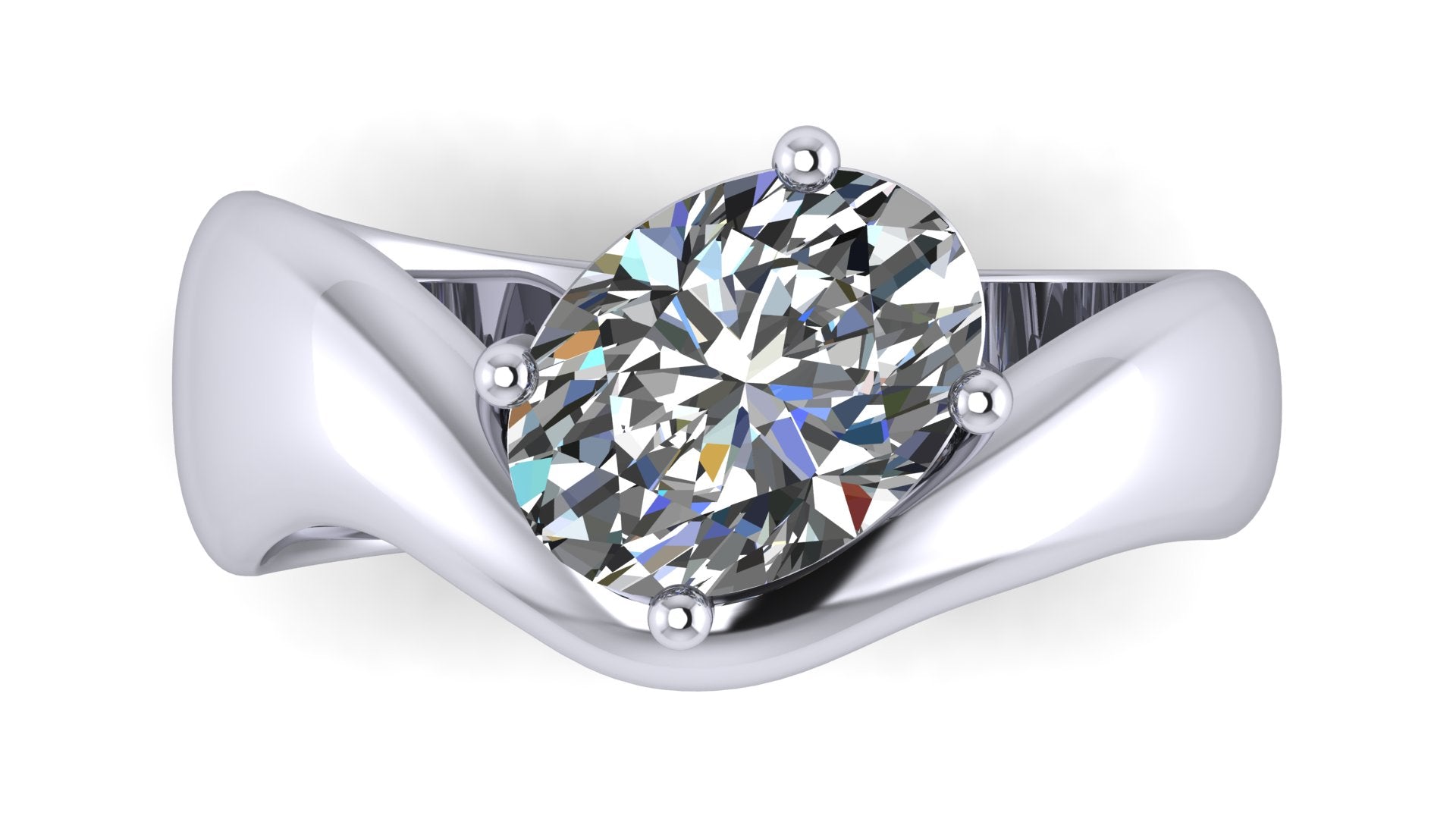 Anillo de compromiso solitario ovalado -  Aldo