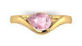 Anillo orgánico con zafiro rosa corte pera - Daniela