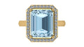 Anillo de esmeralda y halo de diamantes - Diana