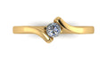 Anillo de compromiso solitario bicelado redondo - Francisco