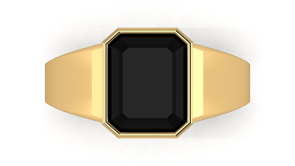 Anillo de hombre bicelado con ónix - Raul