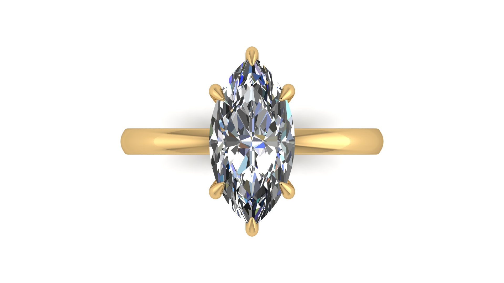 Anillo de compromiso solitario marquise - Santiago