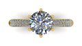 Anillo de compromiso  redondo, diamantes laterales - Gerardo