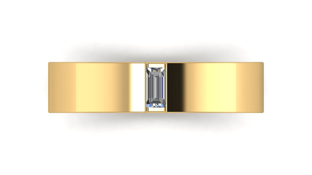 Anillo de compromiso solitario bicelado corte baguette - Andres