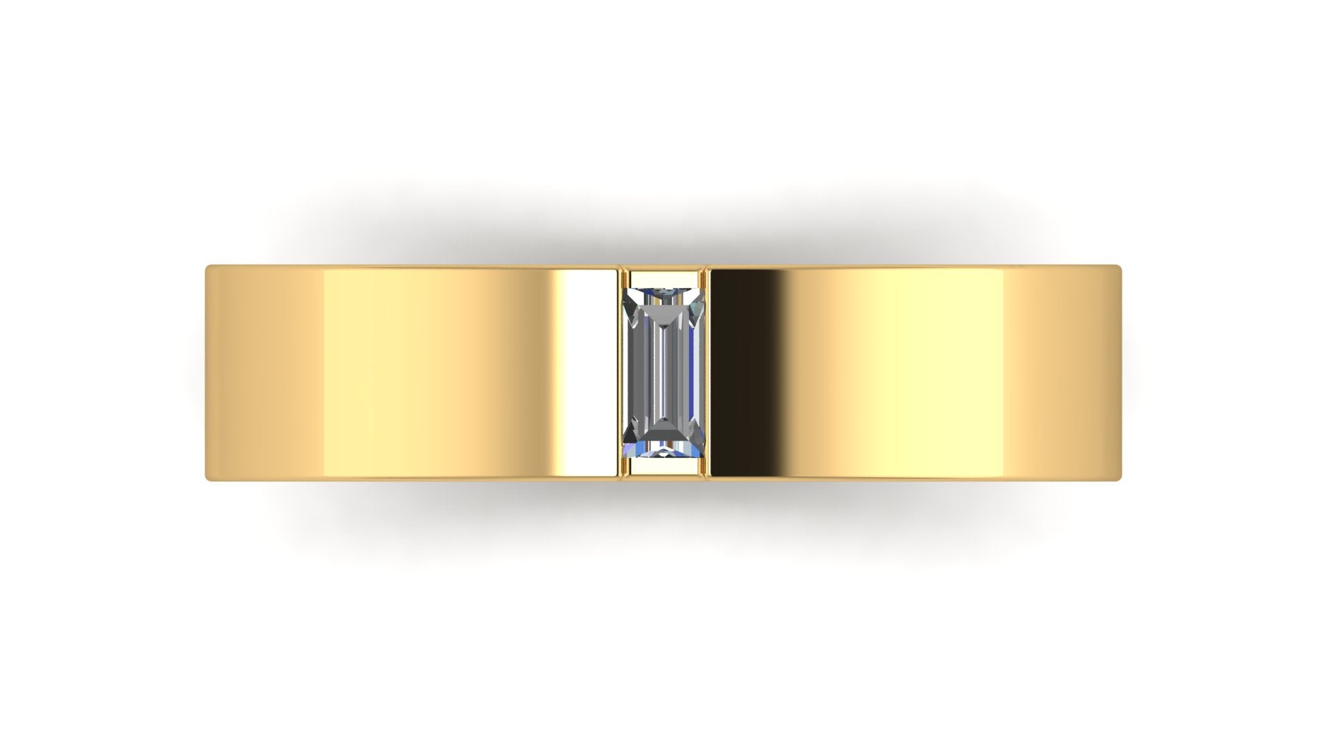 Anillo de compromiso solitario bicelado corte baguette - Andres