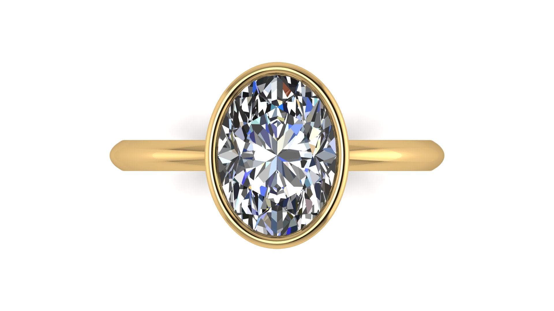 Anillo de compromiso solitario bicelado  ovalado - Emiliano