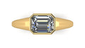 Anillo de compromiso solitario bicelado corte esmeralda - Ricardo