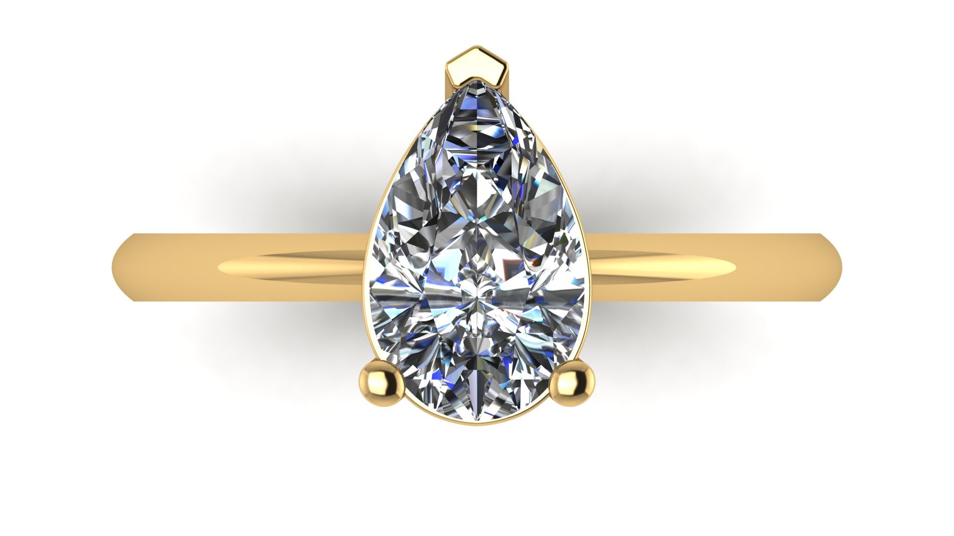 Anillo de compromiso solitario corte pera - Javier