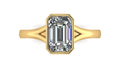 Anillo de compromiso solitario bicelado corte esmeralda - Omar